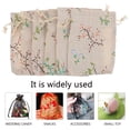 thumbnail image 3 of 50pcs Drawstring Bags Pouches Burlap Sachet Bag with Printed Flower Branch, 3 of 8