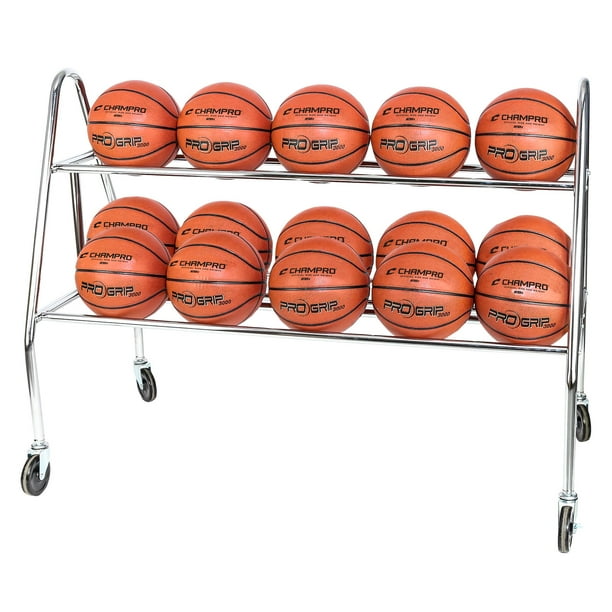 CHAMPRO Rolling Prism Basketball Storage Rack/Cart, 15 Ball Capacity