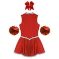 thumbnail image 6 of Eandarui Womens Cheerleading Uniform Sleeveless Sequins Tutu Dress Carnival Cheer Leader Dance Red L, 6 of 7