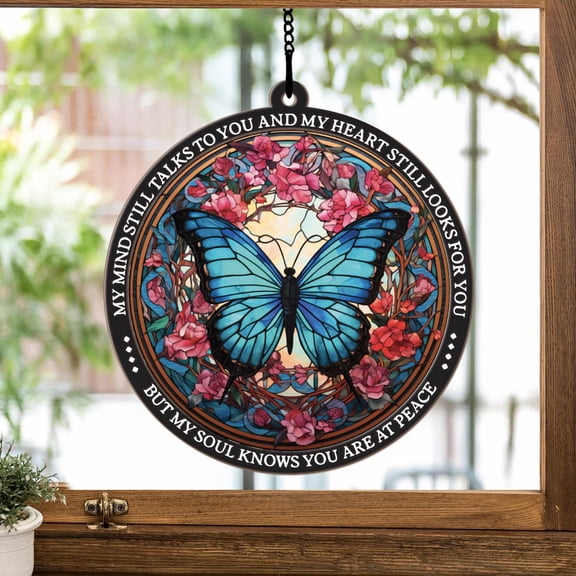 Butterfly Acrylic Suncatcher, Memorial Butterfly Ornaments, Memorial Gift For Loss, Memorial Christmas Ornaments, Remembrance Gifts