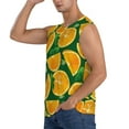 thumbnail image 3 of Bingfone Orange Pattern Men's Tank Tops Workout Sleeveless Tee Shirts Running Beach Tanks for Men-Large, 3 of 8