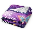 thumbnail image 5 of Butterfly Blanket for Women Girls Soft Warm Purple Butterfly Stuff Decor Fleece Throw Blanket Plush Cozy Butterfly Animal Lightweight Flannel Gifts Blankets for Kids Adults 50"X40", 5 of 6
