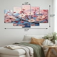 thumbnail image 4 of Designart "Cherry Blossom Harmony Pink and Blue II" Floral Metal Wall Art Set, 4 of 5