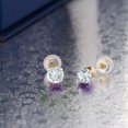 thumbnail image 4 of Gem Stone King Round Sky Blue Aquamarine (0.90 Ct) in 10K Yellow Gold 4-prong Stud Earrings for Women Men 5mm, 4 of 4