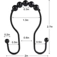 thumbnail image 2 of Ganchos para cortina de ducha, 12 anillos para cortina de ducha, rodillo de acero inoxidable, resistente al óxido, ganchos de ducha dobles anticaídas deslizantes para cortinas de baño, cortinas de du JFHHH pequeña, 2 of 5