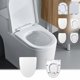thumbnail image 1 of Asiento universal de inodoro con cierre suave y liberación rápida - Funda de asiento blanca alargada y redonda engrosada - Fácil instalación, sin amarillamiento, 1 of 6