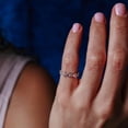 thumbnail image 4 of Rhodium Plated 925 Sterling Silver Mariner Anchor Chain Link Ring Band White CZ Female Size 6, 4 of 4