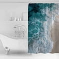 thumbnail image 2 of Beach Shower Curtain, 66" x 72", Ocean Scenery Modern Minimalist Waterproof Bathroom Curtain Washable Shower Curtain Set with 12 Hooks, 2 of 6