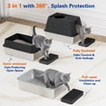 thumbnail image 5 of Stainless Steel Litter Box with Lid, XL Extra Large Cat Litter Box Enclosure, Front & Top Entry Covered Metal Cat Box with Steps & Scoop, Easy Cleaning, 5 of 17