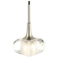 thumbnail image 4 of Woodbridge Lighting Christina 1-Light Glass Mini-Pendant in Satin Nickel/Crystal, 4 of 5