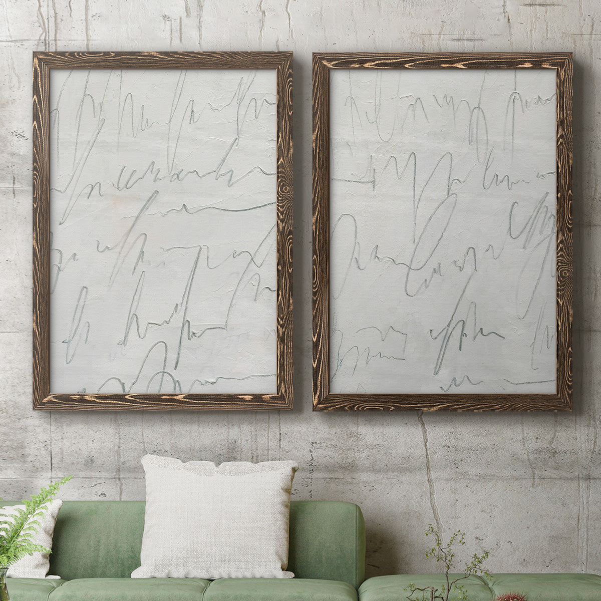 Scrabble I - Premium Framed Canvas 2 Piece Set - Ready to Hang