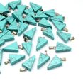thumbnail image 2 of 50pcs Triangle & Mixed Stone Pendants with Tone Brass Findings 22~25x14~15x5~7mm Hole: 2x7mm, 2 of 3