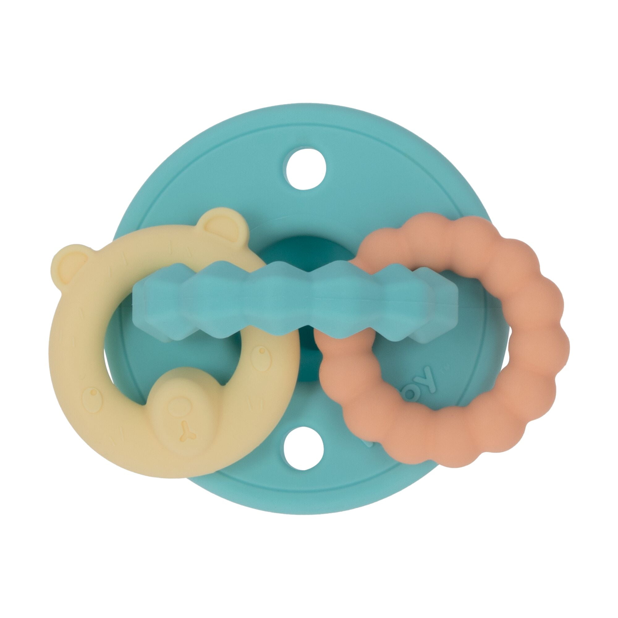Nuby Silicone Softee Pacifier with Teething Charms for Infants, 2 Pack