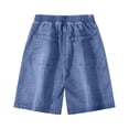 thumbnail image 4 of Men’s Baggy Relaxed Fit Jean Shorts Comfort Drawstring Waistband Loose Wide Leg Casual Denim Shorts, 7XL, 4 of 7