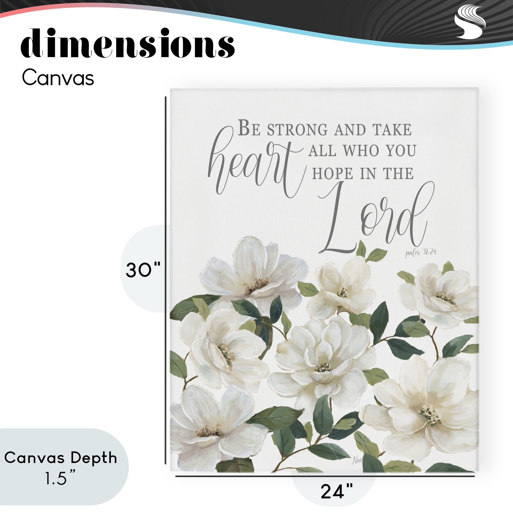 Stupell Industries Be Strong And Take Heart Canvas Wall Art, design by Nan