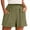 Army Green, variant on Women's High Waist Elastic Drawstring Shorts with Pockets - Knee-Length Comfy Wide Leg Summer Casual Shorts for Yoga, Beach & Lounge,Army Green L