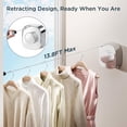 thumbnail image 3 of Retractable Clothesline 13.8ft  304 Stainless Steel Non-sagging Indoor Outdoor Clothes Line Rustproof Heavy Duty Drying Laundry Screw Wall Mounted For Bathroom Chrome, 3 of 7