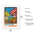 thumbnail image 2 of Moscow Russia - Air India - Saint Basil’s Cathedral - Air India’s Mascot Maharajah - Vintage Airline Travel Poster by Umesh Rao c.1946 - Bamboo Fine Art 290gsm Paper Print (Unframed) 24x32in, 2 of 4