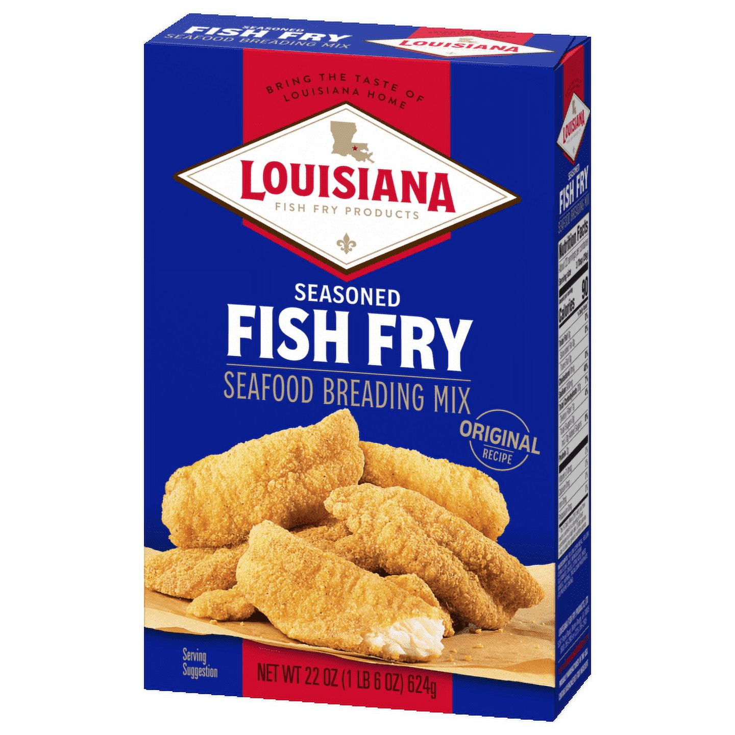 Louisiana Fish Fry Products Crispy Seasoned Fish Fry Seafood Breading Mix, 22 oz Box
