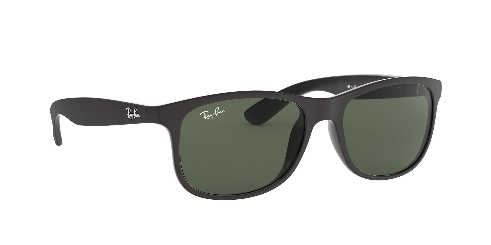 Ray-Ban Andy Sunglasses for Women and Men with UV Sun Protection, Dark Green/Matte Black, Size 55
