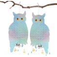 thumbnail image 1 of Ahuyentador de pájaros, repelente de palomas, forma de búho, reflectante luminoso, juego de 2, antipalomas con campana para pájaros Ormromra LHH-0703, 1 of 5