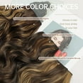 thumbnail image 4 of Invisible Wire Hair Extensions with Transparent Headband Adjustable Size 4 Secure Clips Long Wavy Highlight Hairpiece 20 Inch Balayage Dark Brown to Chestnut for Women, 4 of 8
