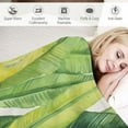 thumbnail image 3 of ONETECH  Banana Palm Leaves Throw Blanket Summertime Tropical Leaves Dense Jungle Green Soft Cozy Fuzzy Warm Flannel Blankets Decorative for Baby Toddler Swaddle Dog Cat, 3 of 6