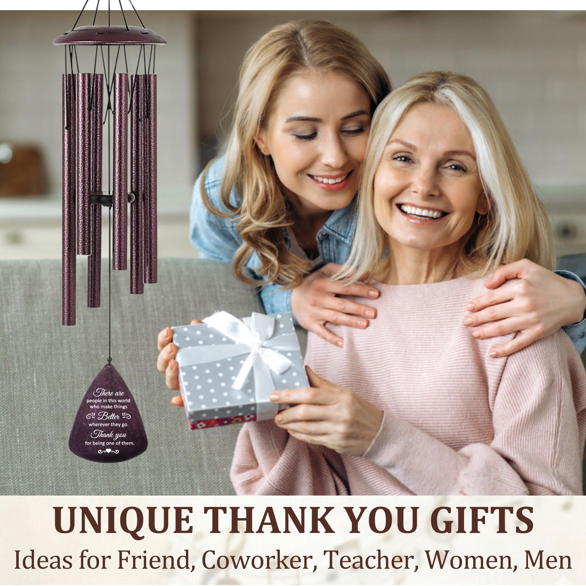 Thank You Gifts For Women Men  Tree Of Life Wind Chimes 33.5" Teacher Appreciation Gift Friends Mentor Boss Nurse Coworker Volunteer