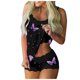 thumbnail image 1 of Gibobby traviesa Lencería Sexy Lencería Pijamas sin mangas Pantalones cortos con estampado de encaje Conjunto de ropa de dormir Mujeres,Ropa para San Valentín(Multicolor, M), 1 of 5