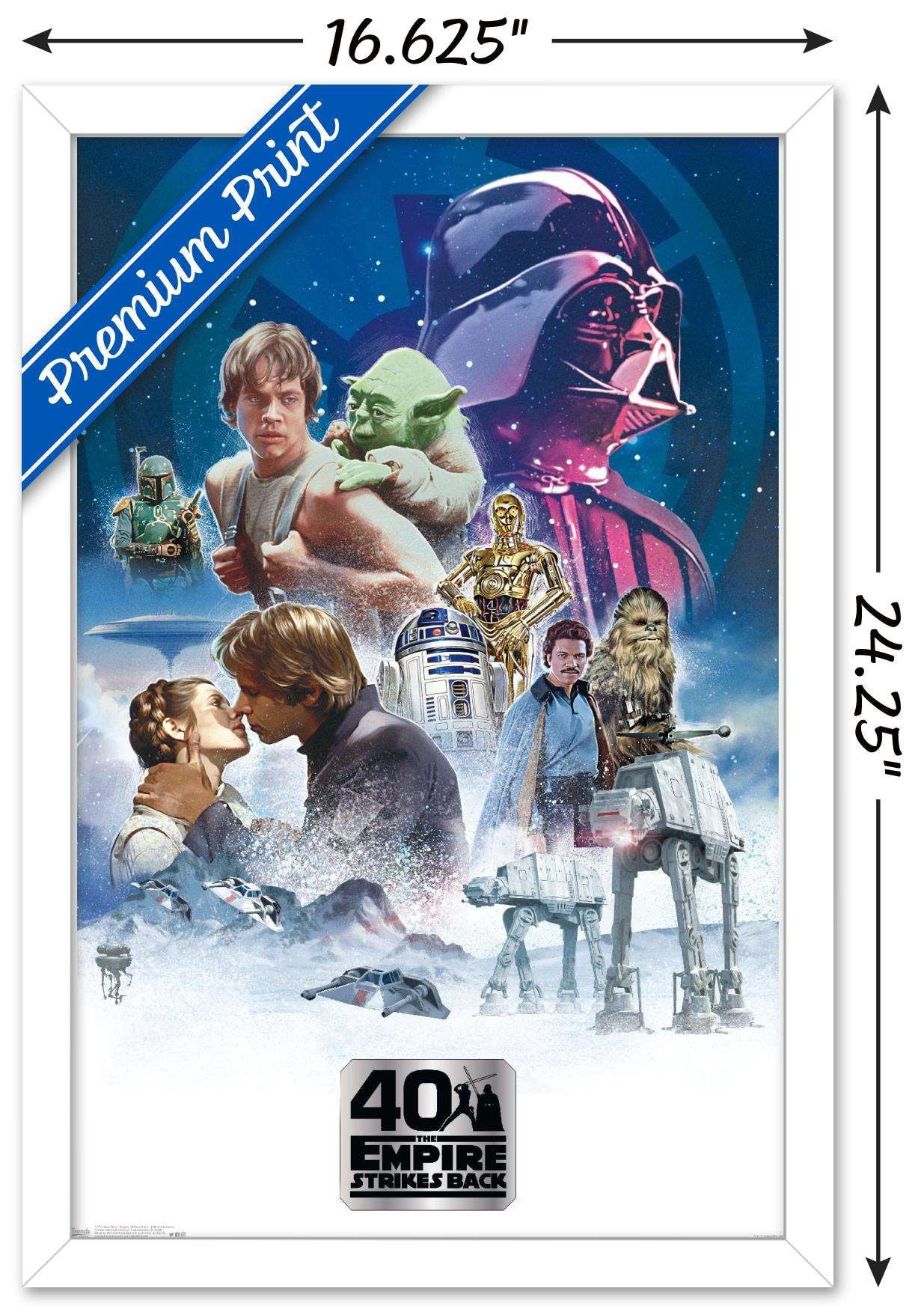 Star Wars: The Empire Strikes Back 40th - Classic Wall Poster, 14.725" x 22.375", Framed