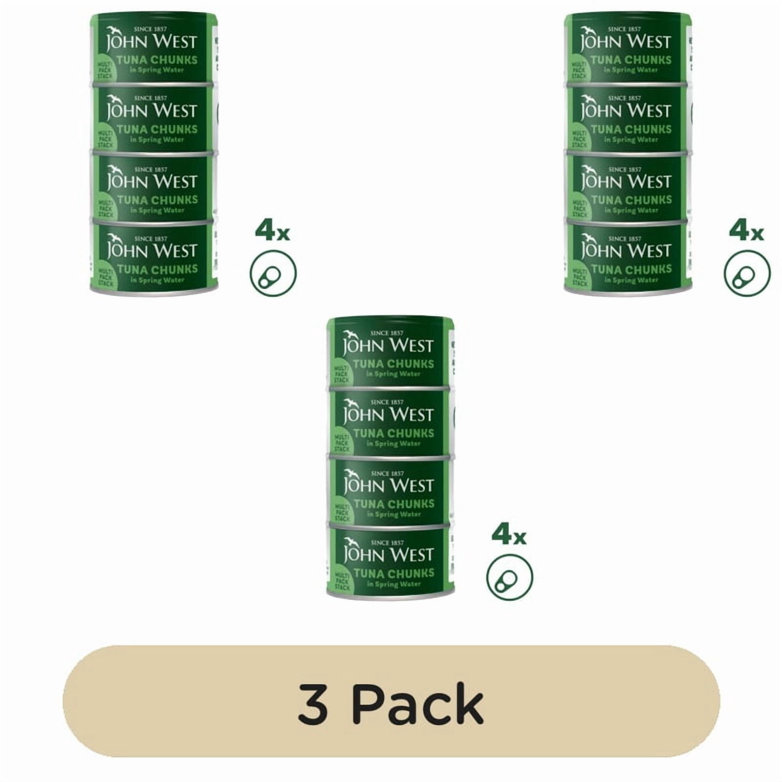 John West Tuna Chunks in Spring Water 4 x 125g, British Import (Pack of 3)