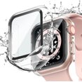 thumbnail image 1 of [2 PACK] for Apple Watch Screen Protector Case,Waterproof PC Full Cover Built-in Tempered Glass Film,iWatch Bumper for Apple Watch Series 7 (Clear+Clear, 44mm), 1 of 5
