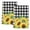 Black, variant on Summer Sunflowers Kitchen Towels Set of 3, Botanical Blooms Florals Wooden Grain Absorbent Dish Towels for Kitchen, Microfiber Hand Towel, Quick Drying Tea Towel for Cleaning Decorative Dishcloths