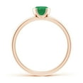 thumbnail image 2 of ANGARA Natural Semi Bezel-Set Emerald Solitaire Engagement Ring in 14K Rose Gold for Women (Size-5mm) | May Birthstone, Birthday, Anniversary, Jewelry Gift for Women | Natural Emerald Ring, 2 of 9