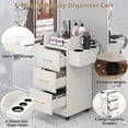 thumbnail image 5 of 4 EVER WINNER White & Gold Barber Cabinet with Gold Handles, Rolling Salon Storage Cart, 3 Drawers & 6 Hair Dryer Holders for Stylists Salon Home, 5 of 9