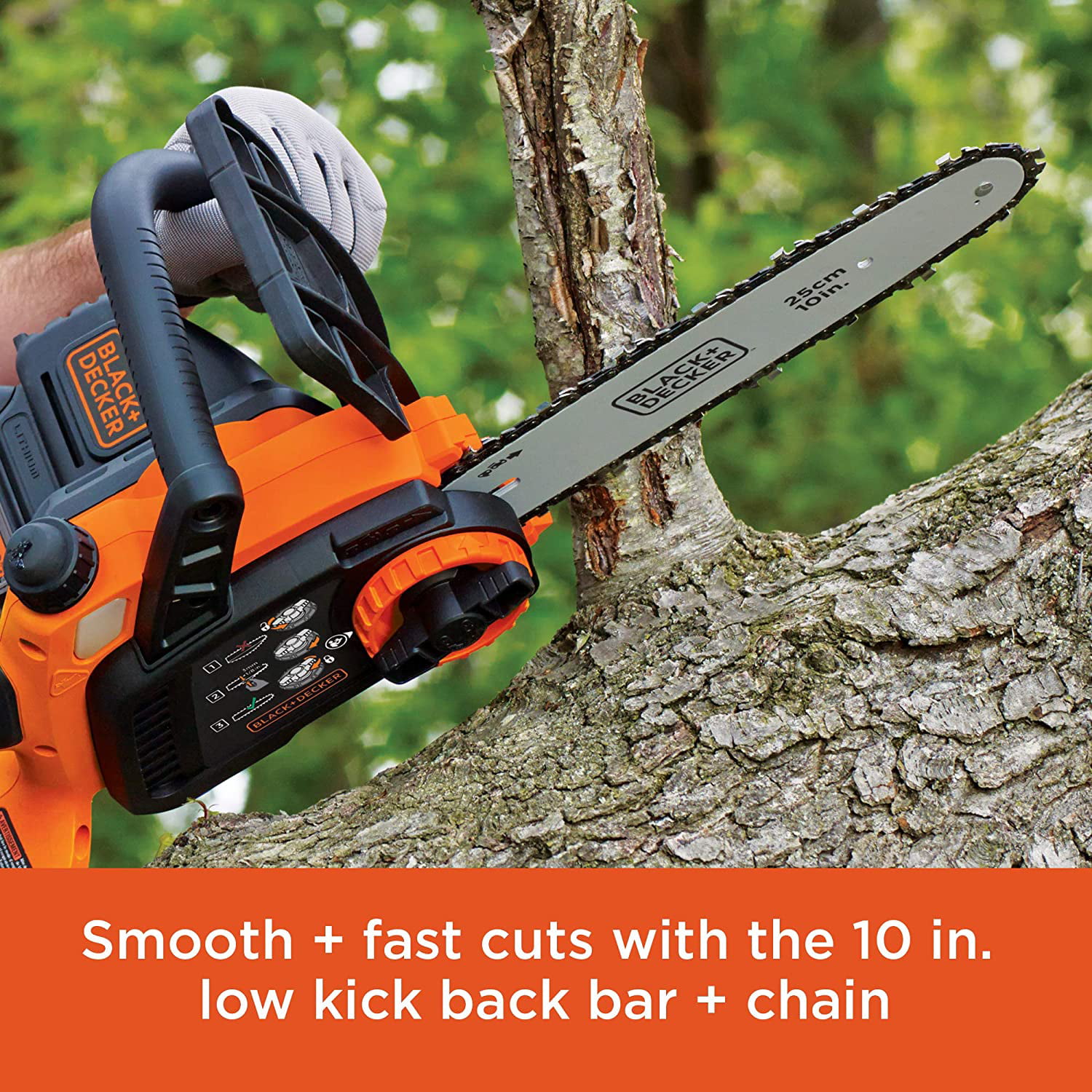 BLACK+DECKER 20V Max Cordless Chainsaw, 10-Inch, Tool Only 