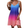 thumbnail image 2 of summer dresses for women 2024 Casual Sundress Summer Camisole Boho Beach Dress V Neck Tank Dresses Beach Dress wedding guest dresses for women Red Polyester L, 2 of 7