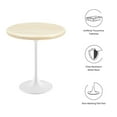 thumbnail image 4 of Modway Lippa 20" Round Artificial Travertine Stone Side Table in Brown/White, 4 of 8
