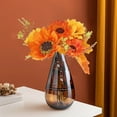 thumbnail image 5 of Artificial Fall Flowers for Decoration Fall Decor Flowers Bouquet Orange Fake Sunflower with Maple Leaves Autumn Floral Arrangements for Home Table Centerpieces Thanksgiving Decor, 5 of 5