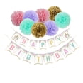 thumbnail image 2 of Kit de globos de unicornio para cumpleaños con 36 globos, pancarta y pompón, 2 of 2