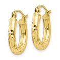 thumbnail image 2 of Diamond2Deal 10k Yellow Gold Diamond-cut 3mm Round Hoop Earrings for Women, 2 of 3