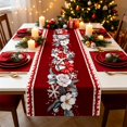 thumbnail image 2 of SLYNSHome Christmas Snowflake Table Runner, Red Holiday Table Flag, Winter Theme Tablecloth for Dining Room Kitchen Home Party Decor, 2 of 6