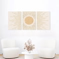thumbnail image 5 of Boho Sun Wall Art Set of 3, Wall Art Yellow Sun Rising Geometric Nature Illustrations Line Art Wall, Mid-Century Modern Prints Boho Sun Wall Decor for Living Room, Bedroom, Bathroom, Office, 12"x16", 5 of 6