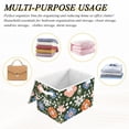 thumbnail image 6 of Yayeee Collapsible Cube Storage Bin with Lid Fabric Closet Decorative Basket with Handles, Blue Geometric Flowers, 6 of 7