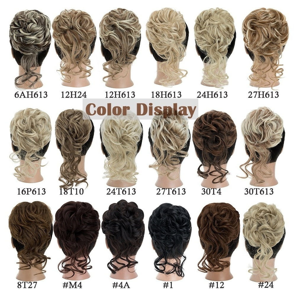 Messy Bun Hair Piece Claw Clip Curly Wavy Synthetic Tousled Updo Hair Extensions for Women