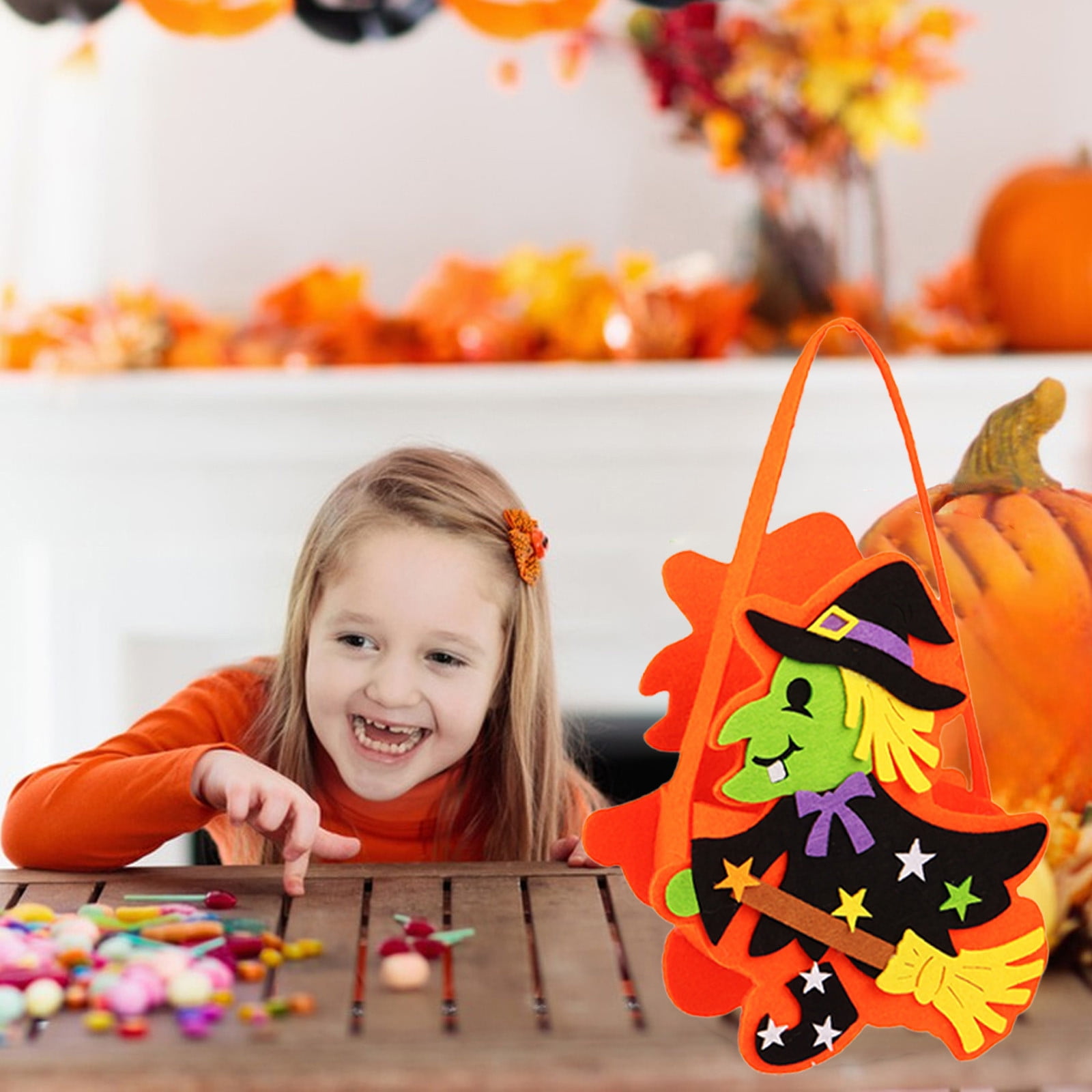 Panier Citrouille Halloween - Porte-bonbons Orange 18 Cm, Pour Trick Or Treat, Décoration Fête - 10
