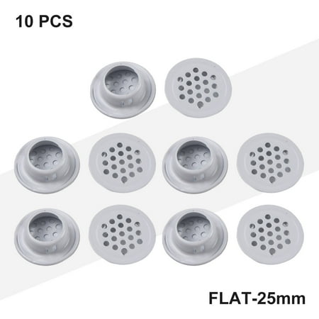 

10PCS Metal Cabinet Cupboard Flat Round Air Vent Grill Cover Ventilation Holes