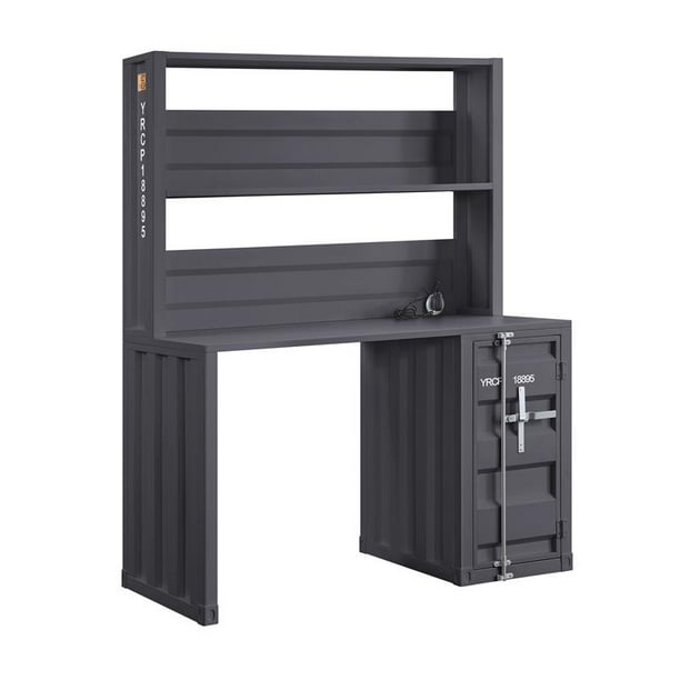 Bowery Hill Home Office Computer Desk And Hutch In Gunmetal Walmart Com Walmart Com
