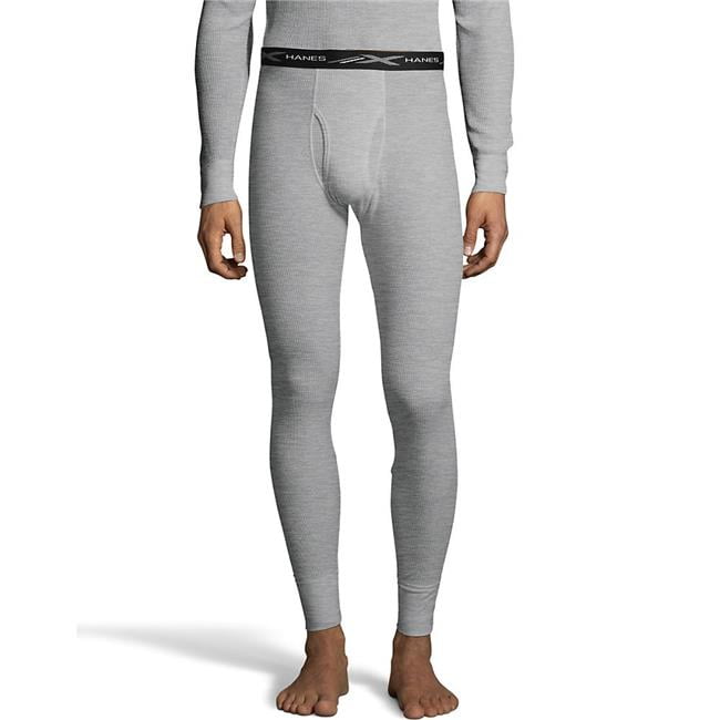 Hanes 843347112605 Mens Waffle Knit Thermal Pant 3X4X, Heather Grey