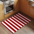 thumbnail image 3 of Red Striped Large Area Rugs for Bedroom Living Room, Soft Non Slip Carpet Bedside Rug, Christmas Farmhouse Red White Stripes Rectangular Floor Cover Kitchen Accent Rug 2'x3' for Dining Room/Office, 3 of 9